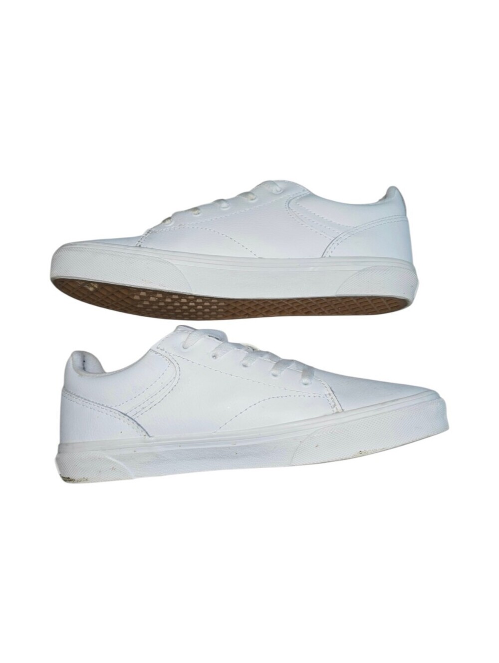 Vans Men's Classic White Leather Low-Top Sneakers